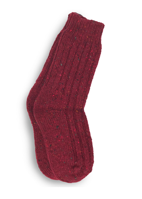 crimson red wool socks