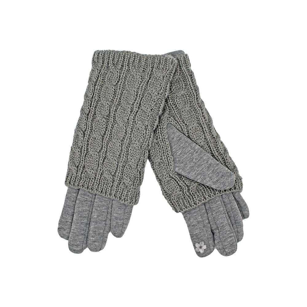 Elegant 3-in-1 Cable Knit Gloves