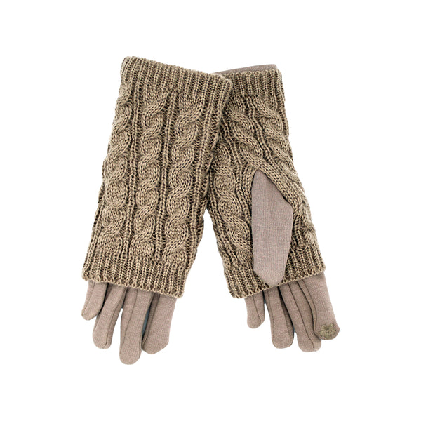 ＜doublet＞KNIT GLOVES WITH RINGS　25aw Women's Cable Knit Double Layer Gloves | The Celtic Ranch