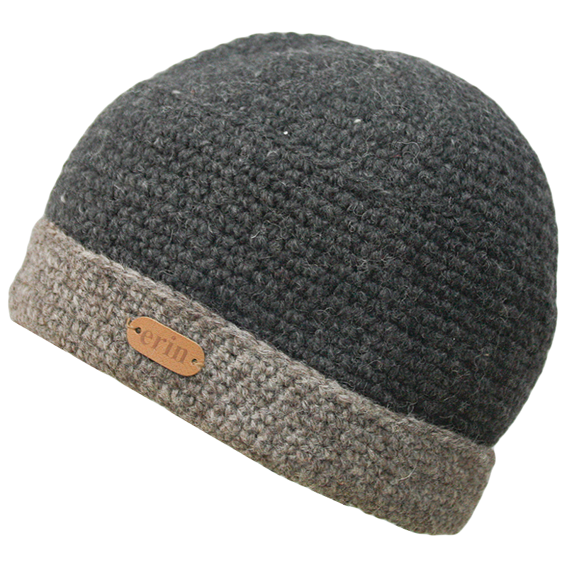 turn up wool crochet beanie by erin knitwear