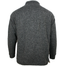 back of charcoal aran woollen mills full zip sweater cardigan