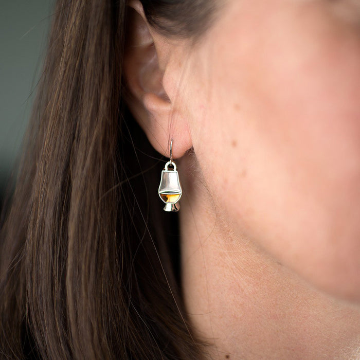 model of glencairn whiskey glass earrings