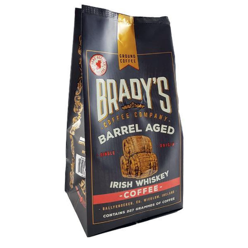 brady's ground coffee barrel aged irish whiskey coffee