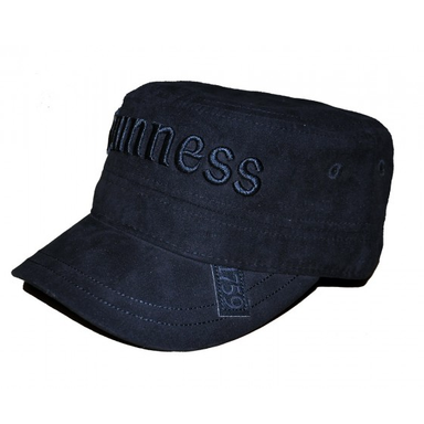 front of black suede effect cadet cap hat by guinness