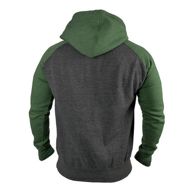 back of grey and green hoodie by guinness