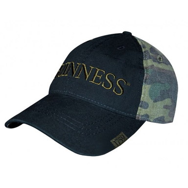 front of guinness washed camo print cap hat