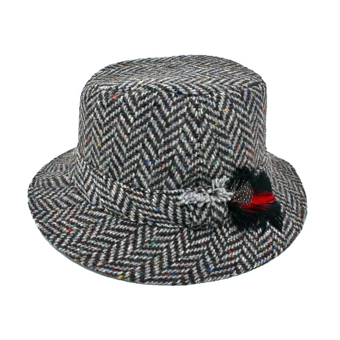 granite grey  traditional wool irish walking hat by hanna hats