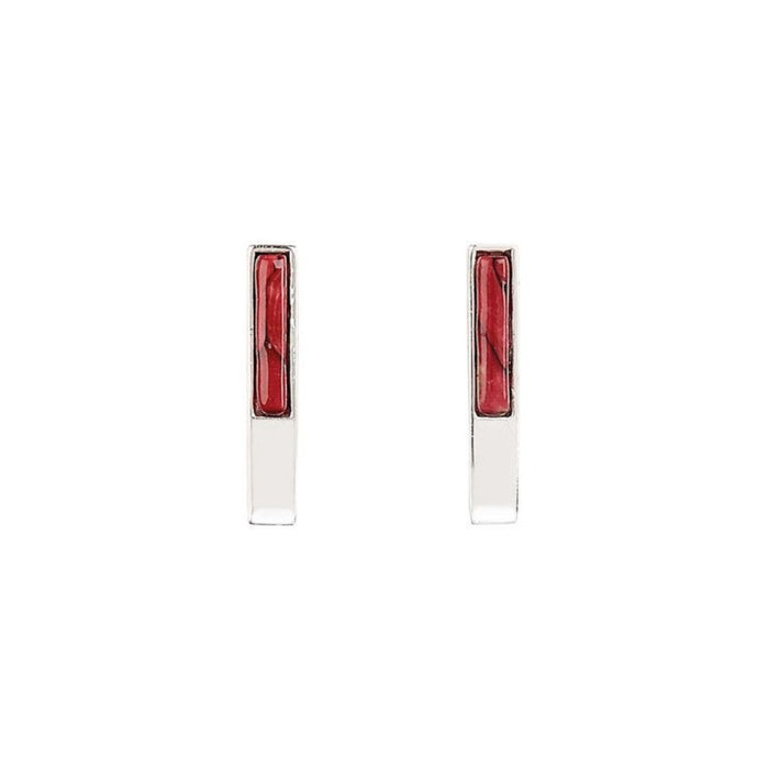 Heathergems Skye Sterling Silver Oblong Stud Earrings (SE47)