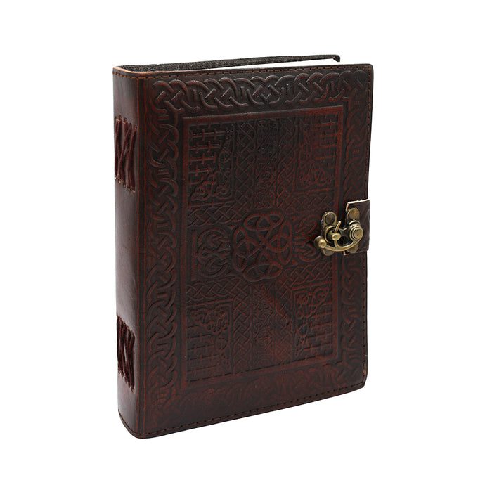 Leather Journal Celtic Cross with Latch 6x8