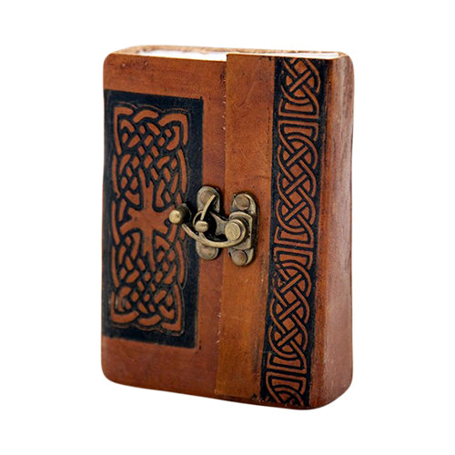Leather Journal Celtic Design with Latch 5x3.5x1.25