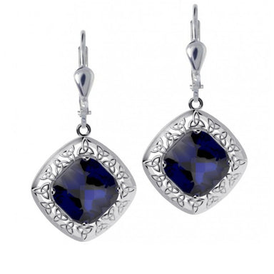 blue trinity knot and quartz doublet earrings by jmh