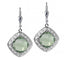 green amethyst trinity knot and quartz doublet earrings by jmh