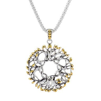 Sterling Silver Tree of Life Large Round Pendant