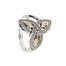 sterling silver and 10k yellow gold trinity knot cz ring by keith jack