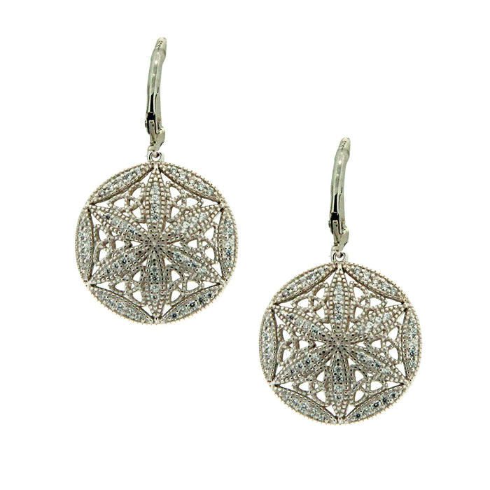 back of sterling silver white and chocolate cubic zirconia night and day round earrings by keith jack