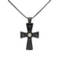 Sterling Silver Raw Diamond Cross Pendant with Black Rhodium