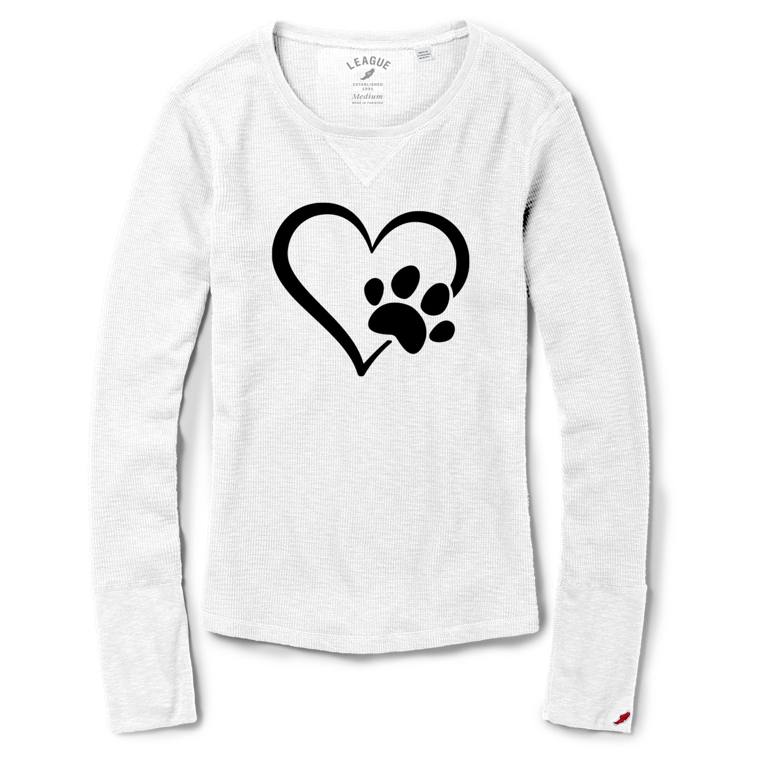 Heart with Paw Print Thermal Long Sleeve