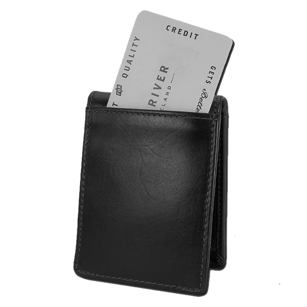 back of black fergal dog clip wallet by lee river