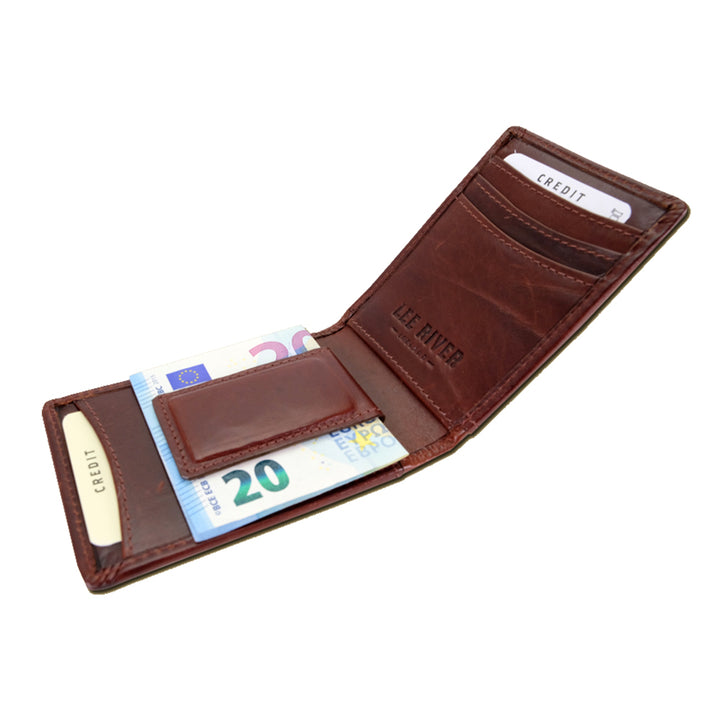 open pockets of brown fergal dog clip wallet by lee river