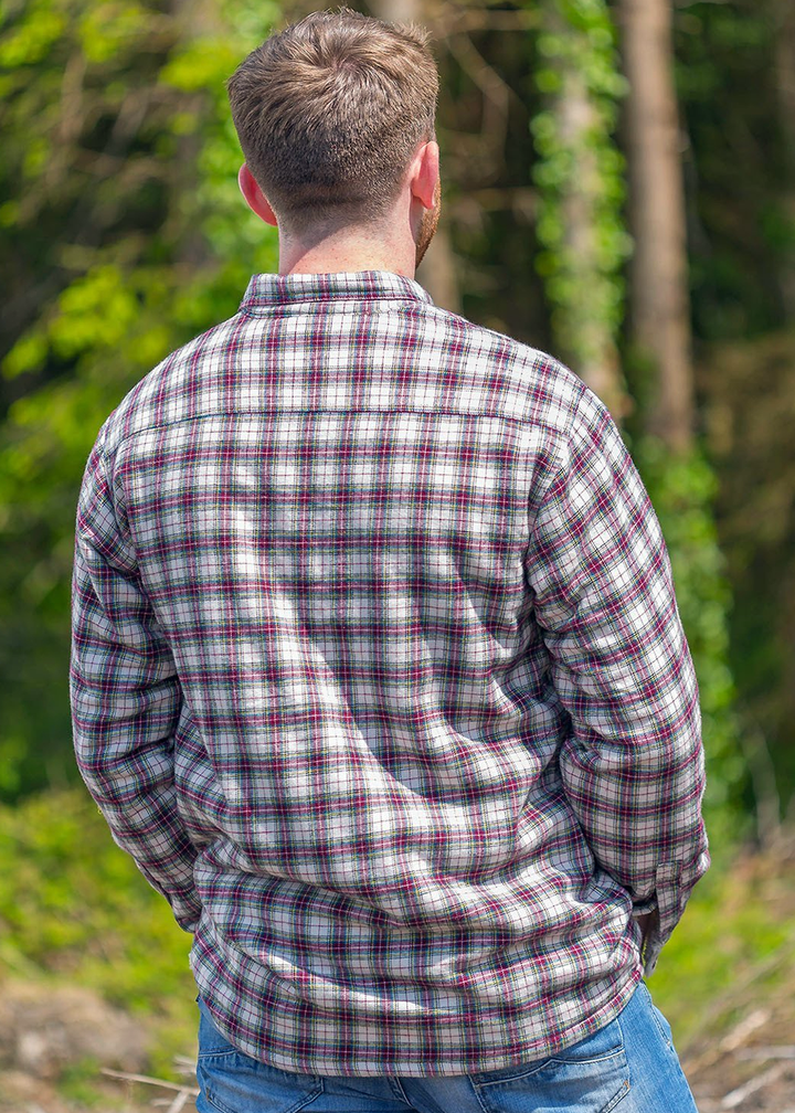 maroon check fleece lined flannel