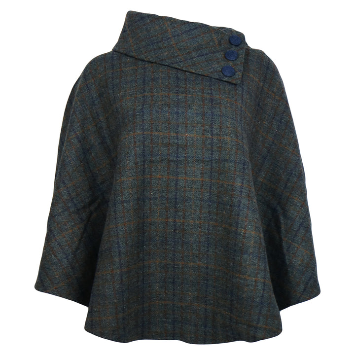 Irish Pure Wool Button Poncho