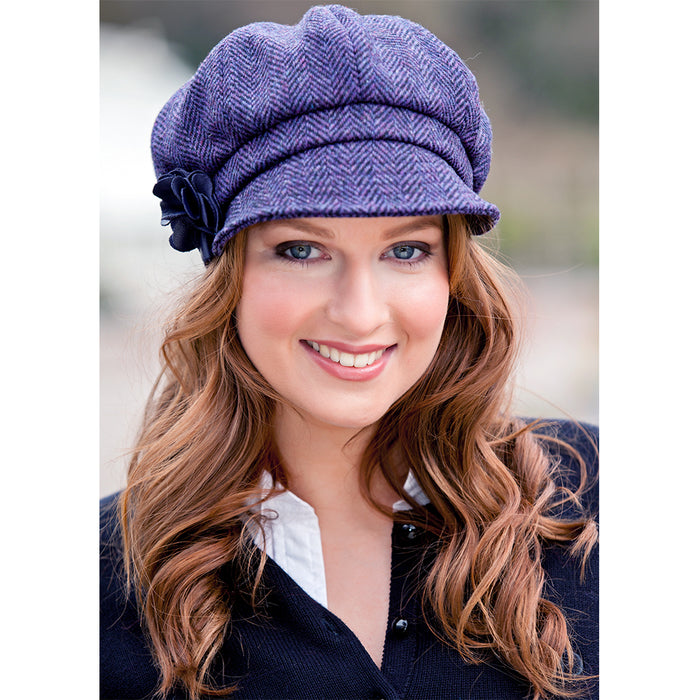 model of color 213 ladies newsboy cap by mucros weavers