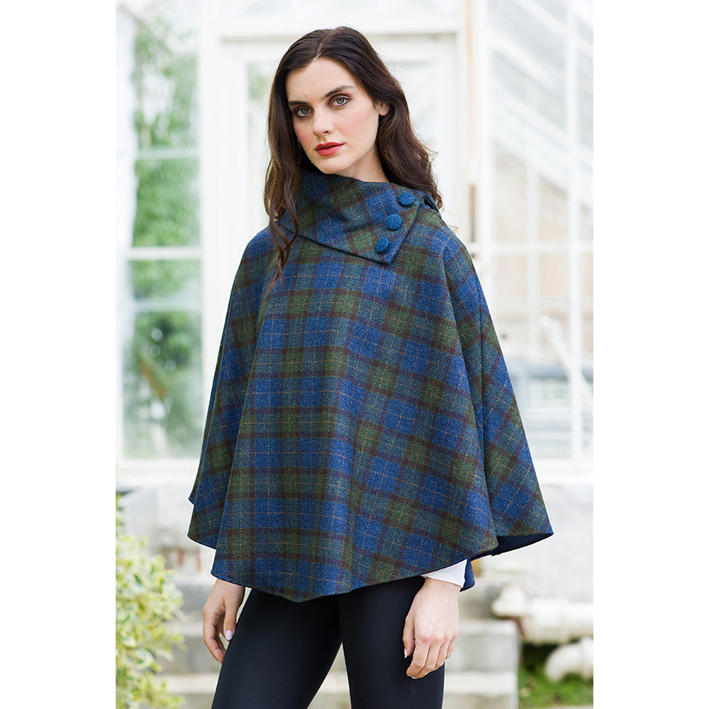 Irish Pure Wool Button Poncho