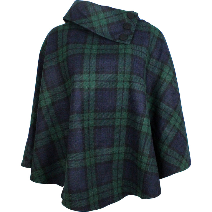 Irish Pure Wool Button Poncho