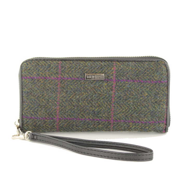 front of tweed wallet color 150 by mucros weavers