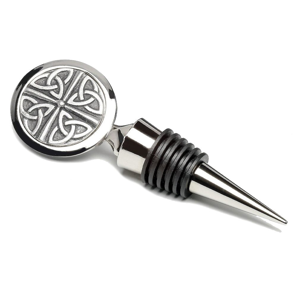 4 trinity  irish wine stopper by mullingar pewter