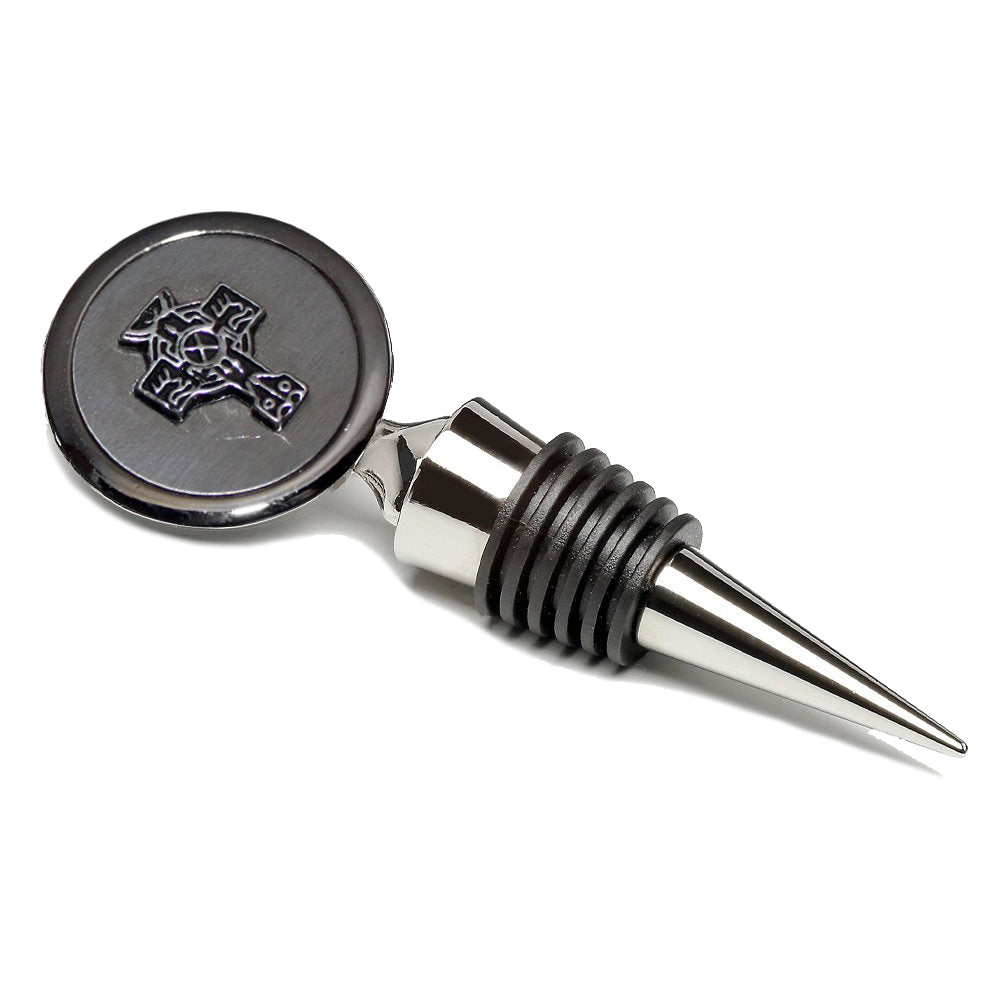 celtic cross  irish wine stopper by mullingar pewter