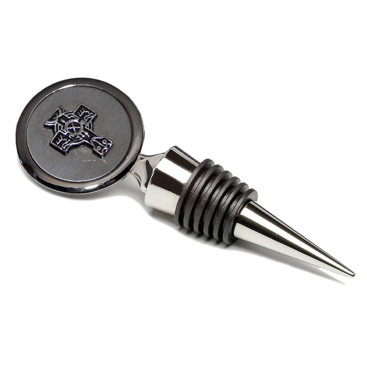 celtic cross  irish wine stopper by mullingar pewter