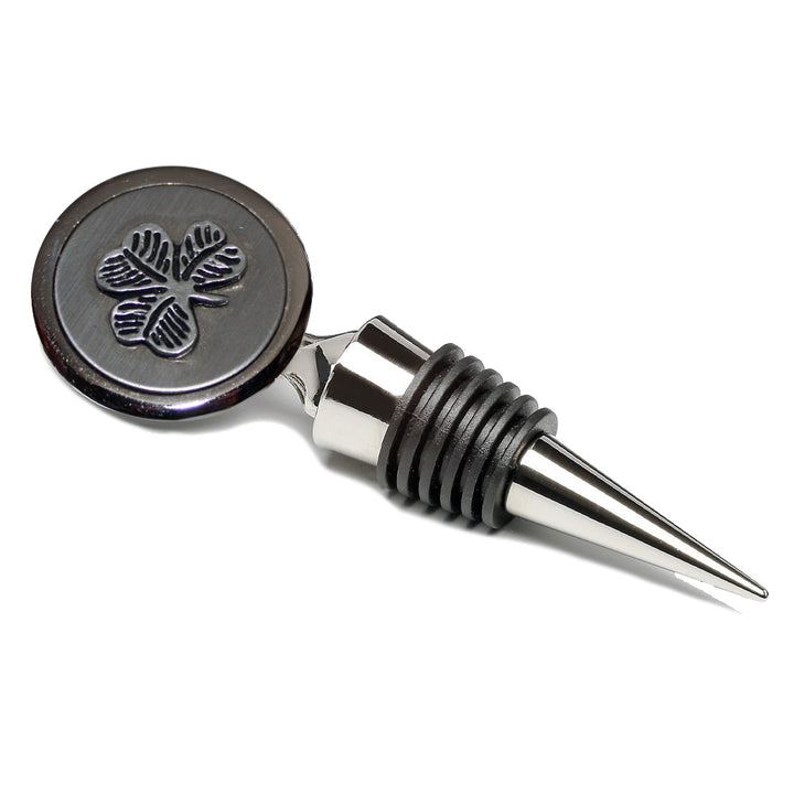 shamrock  irish wine stopper by mullingar pewter