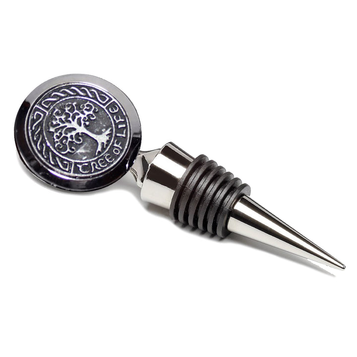 tree of life  irish wine stopper by mullingar pewter