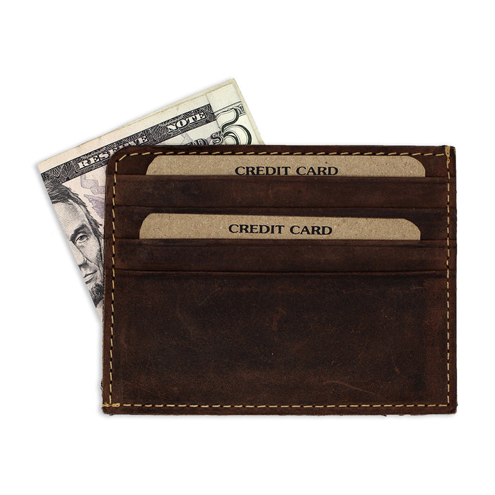 Leather Magnetic Wallet Card Case