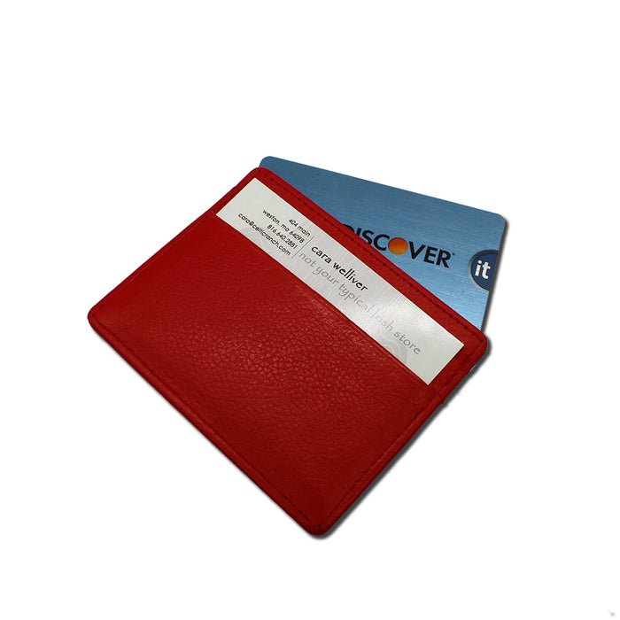 red leather card holder by samte