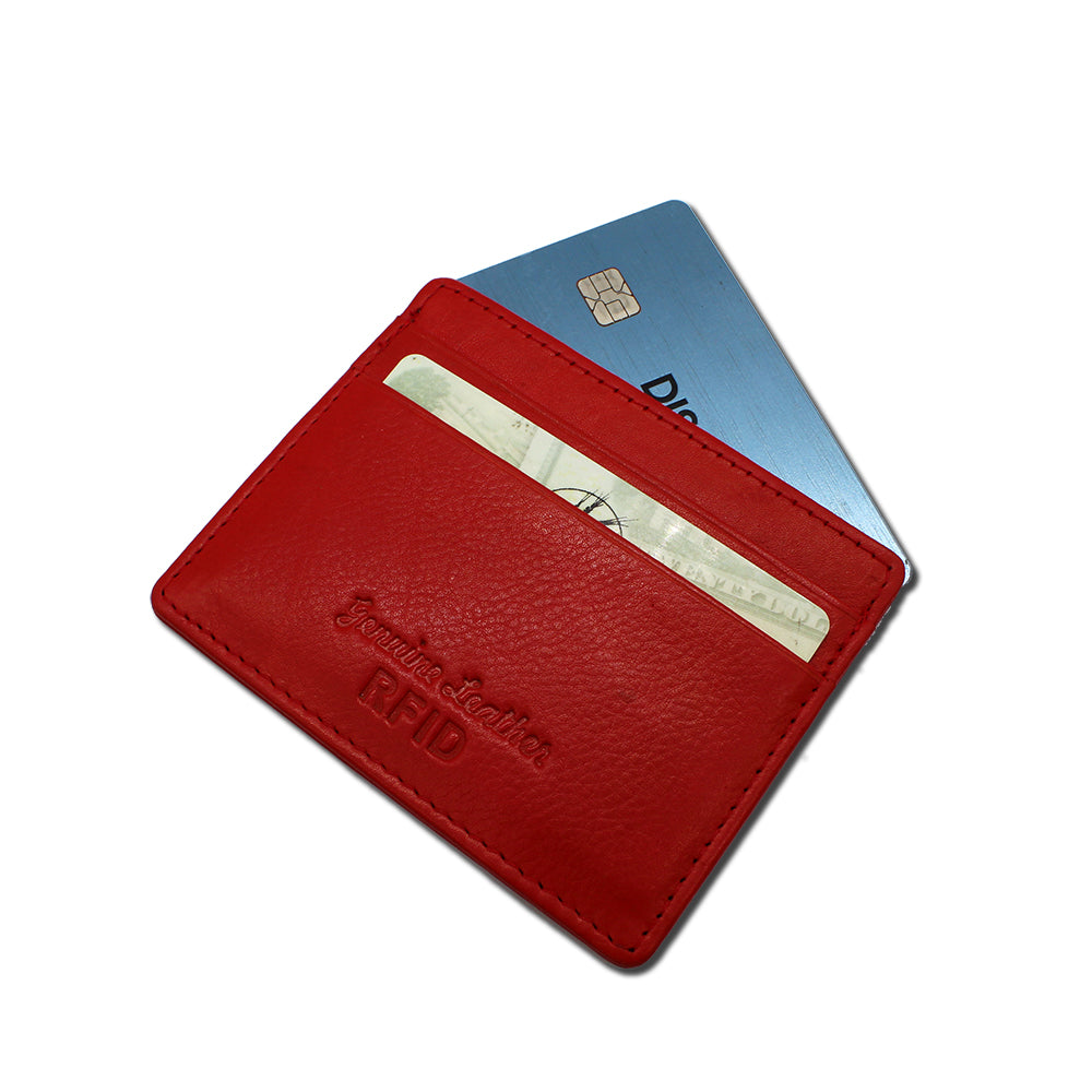 red leather card holder by samte