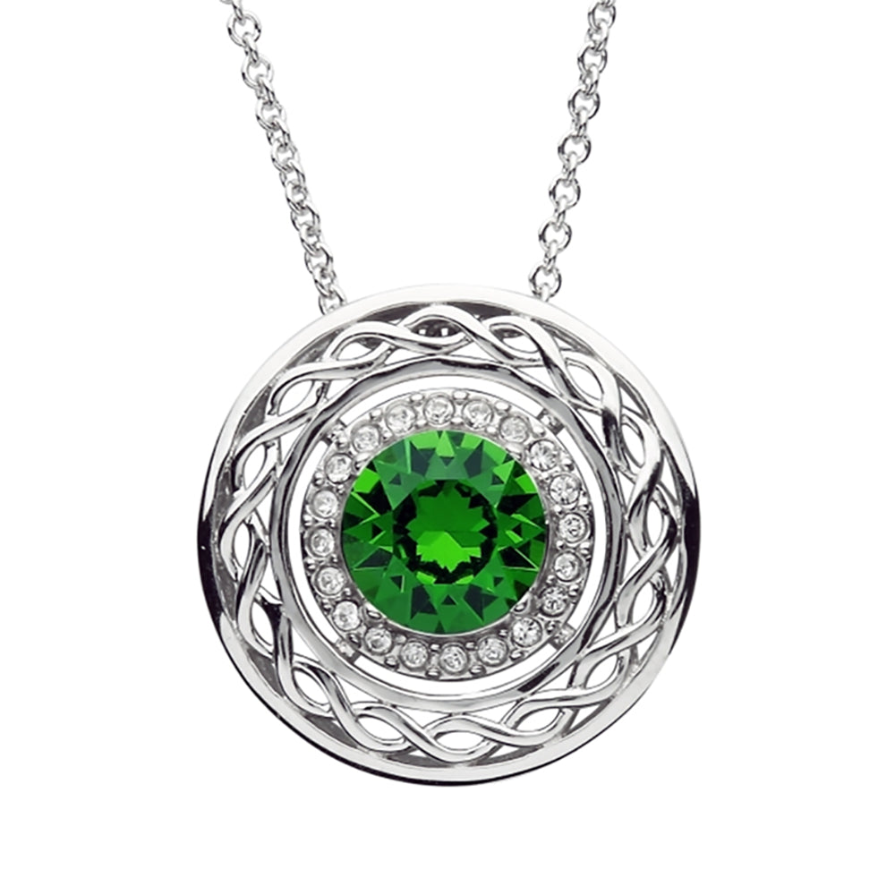 celtic halo pendant adorned with swarovski crystals by shanore