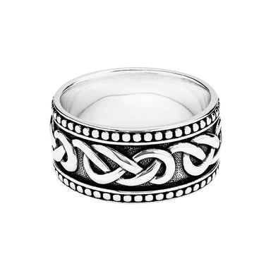 Sterling Silver Gents Celtic Band Earth Ring