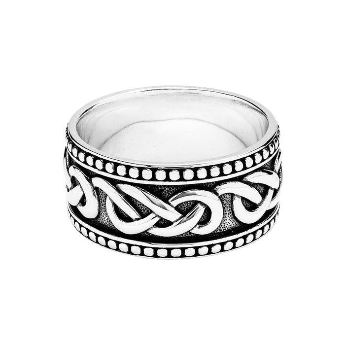 Sterling Silver Gents Celtic Band Earth Ring