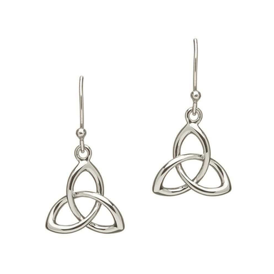 trinity knot sterling silver drop earrings by shanore
