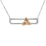 Sterling Silver Trinity Slider Rose Gold Swarovski Crystal Necklace