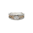 Sterling Silver Oxidized 10k Yellow CZ Brave Heart Ring (Tapered)