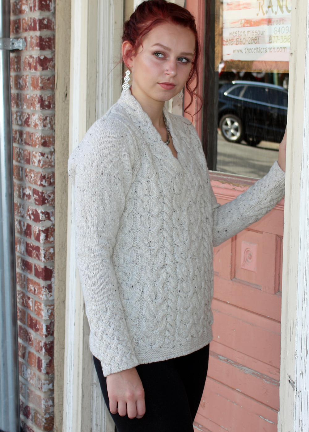 Wool Cashmere V-Neck Cable Pullover Sweater – The Celtic Ranch