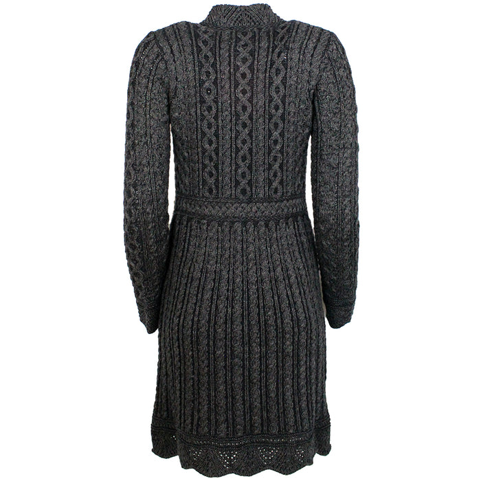 black long button coat by west end knitwear