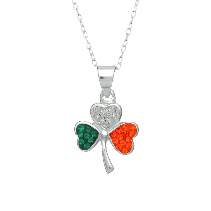 Shamrock Pendant with CZ Stones